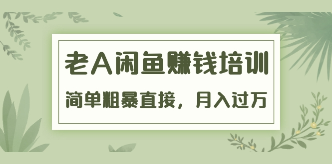 《老A闲鱼赚钱培训》简单粗暴直接，月入过万真正的闲鱼战术实课（51节课）-晟哥学社资源库