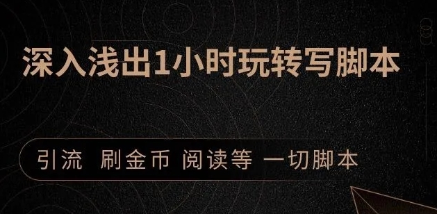 引流脚本实战课：1小时深入浅出视频实操讲解，教你0基础学会写引流脚本-晟哥学社资源库