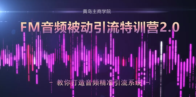 黄岛主·FM音频引流特训营2.0：独家引流模式，单账号50W+播放量，轻松变现-晟哥学社资源库