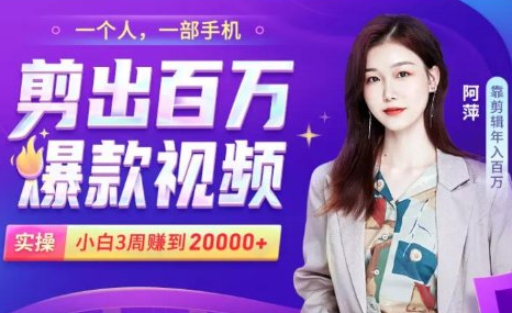 小白易上手的手机剪辑赚钱课，抓住短视频风口月赚2万+-晟哥学社资源库