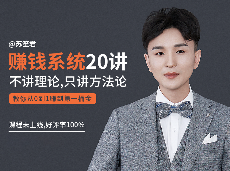 苏笙君的赚钱系统20课 教你从0到1赚到你的第一桶金（不讲理论，只讲方法论）-晟哥学社资源库