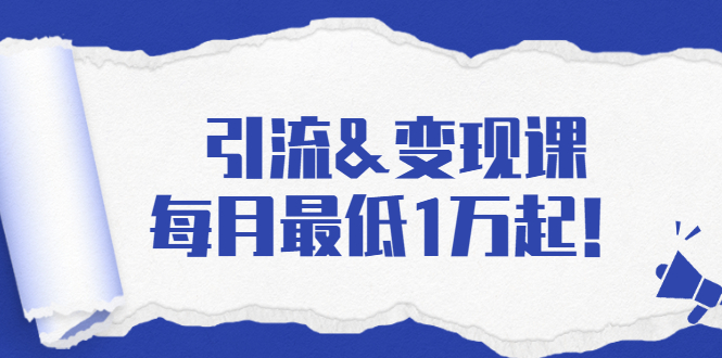 引流&变现课：分享一整套流量方法以及各个渠道收入，每月最低1万起！-晟哥学社资源库