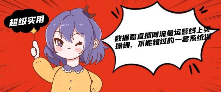 数据哥直播间流量运营线上实操课，不能错过的一套系统课-晟哥学社资源库