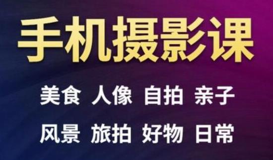 手机摄影一次学透，教程内容包括：美食、人像、自拍、风景、好物等-晟哥学社资源库