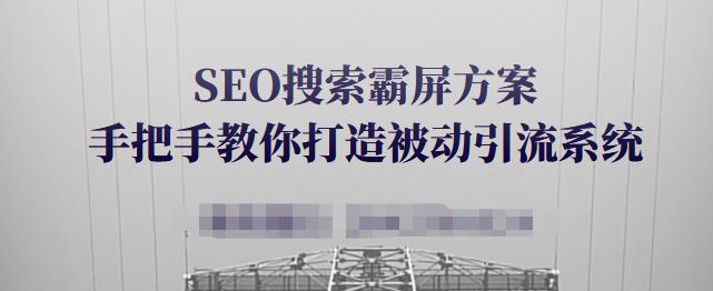 SEO搜索霸屏方案，手把手教你打造被动引流系统【视频课程】-晟哥学社资源库