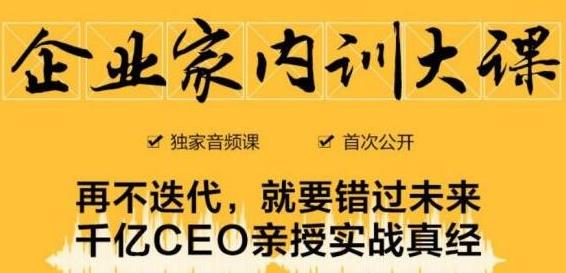 企业家内训大课，未来企业必学经验，价值1299元-晟哥学社资源库