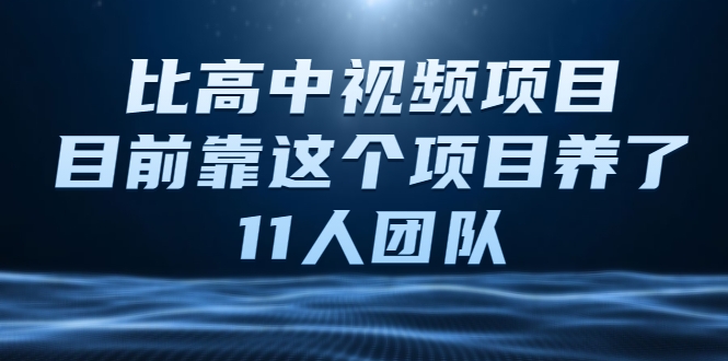 比高中视频项目，目前靠这个项目养了11人团队【视频课程】-晟哥学社资源库