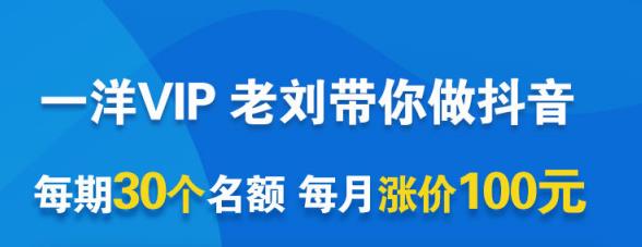 一洋电商抖音VIP，每月集训课+实时答疑+资源共享+联盟合作价值580元-晟哥学社资源库