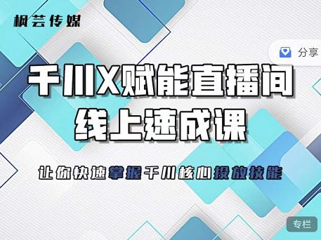 枫芸传媒-线上千川提升课，提升千川认知，提升千川投放效果-晟哥学社资源库