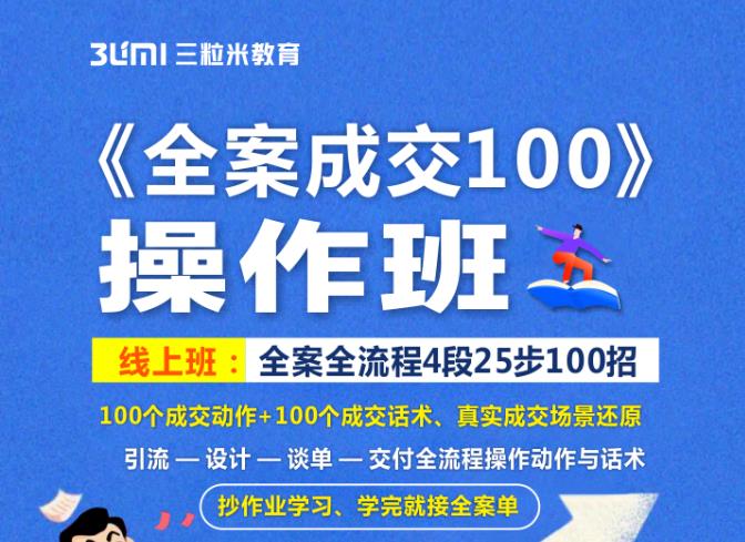 《全案成交100》全案全流程4段25步100招，操作班-晟哥学社资源库