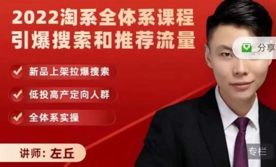 2022淘系全体系课程引爆搜索和推荐流量，新品上架拉爆搜索-晟哥学社资源库