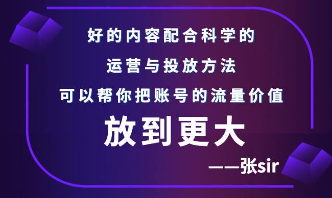 张sir账号流量增长课，告别海王流量，让你的流量更精准-晟哥学社资源库