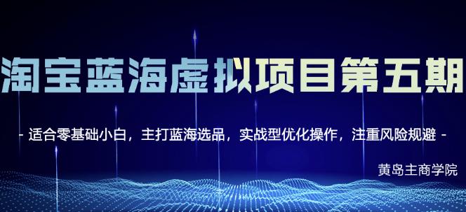 黄岛主淘宝虚拟无货源3.0+4.0+5.0，适合零基础小白，主打蓝海选品，实战型优化操作-晟哥学社资源库
