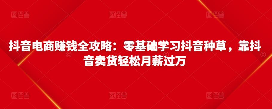 抖音电商赚钱全攻略：零基础学习抖音种草，靠抖音卖货轻松月薪过万-晟哥学社资源库
