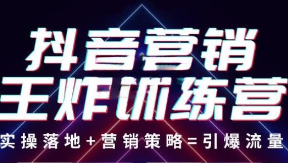 抖音营销王炸训练营，实操落地+营销策略=引爆流量（价值8960元）-晟哥学社资源库