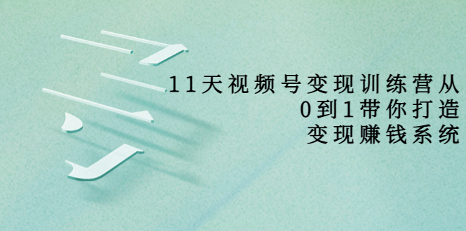 11天视频号变现训练营，从0到1打造变现赚钱系统（价值398元）-晟哥学社资源库