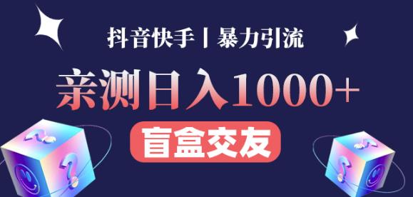 日收益1000+的交友盲盒副业丨有手就行的抖音快手暴力引流-晟哥学社资源库