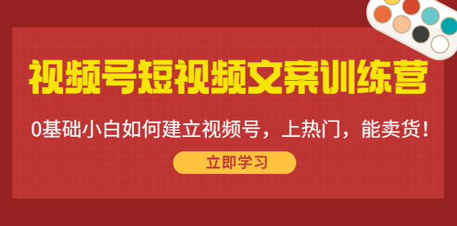 视频号短视频文案训练营：0基础小白如何建立视频号，上热门，能卖货！-晟哥学社资源库