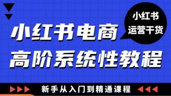 小红书电商高阶系统教程，新手从入门到精通系统课-晟哥学社资源库