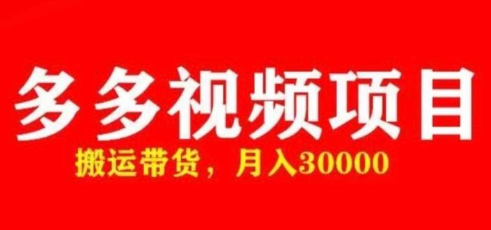 多多带货视频快速50爆款拿带货资格，搬运带货，月入30000【全套脚本+详细玩法】-晟哥学社资源库