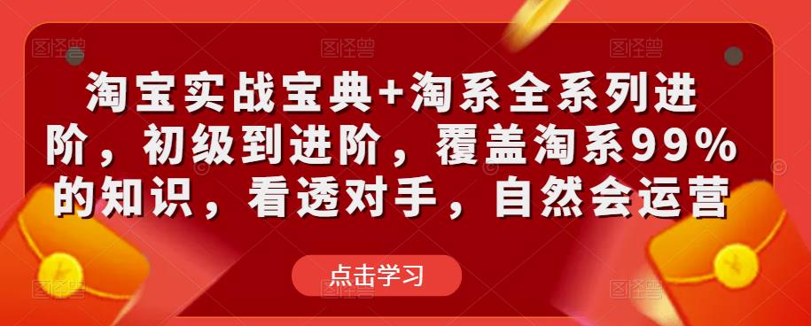淘宝实战宝典+淘系全系列进阶，初级到进阶，覆盖淘系99%的知识，看透对手，自然会运营-晟哥学社资源库