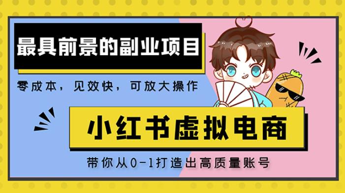 小红书蓝海大市场虚拟电商项目，手把手带你打造出日赚2000+高质量红薯账号-晟哥学社资源库