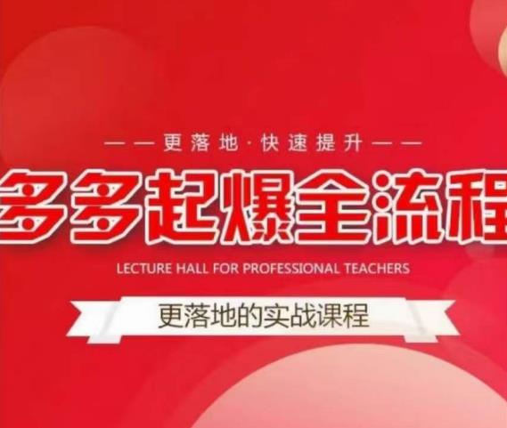 互力-多多新品打爆全流程，拼多多14天拉搜索自然流量，更落地·快速提升-晟哥学社资源库