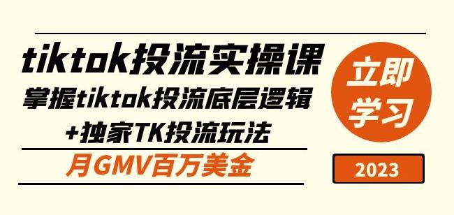 tiktok投流实操课：掌握tiktok投流底层逻辑+独家TK投流玩法月GMV百万美金-晟哥学社资源库