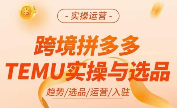 跨境拼多多TEMU实操与选品，​掌握平台运营方法技巧，选品避坑12条标准，爆款的底层思路等-晟哥学社资源库