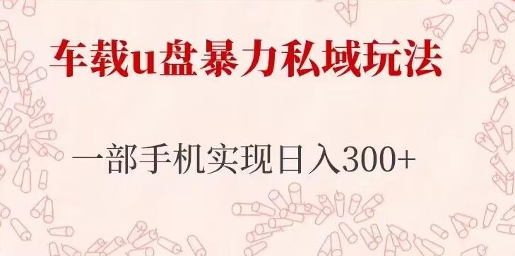 车载u盘暴力私域玩法，长期项目，仅需一部手机实现日入300+-晟哥学社资源库