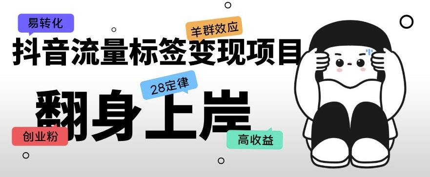 抖音流量标签变现项目，抖音创业粉轻松转化，单价高收益简单-晟哥学社资源库