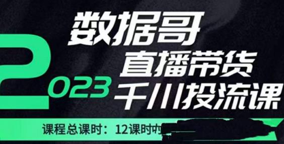 数据哥2023直播电商巨量千川付费投流实操课，快速掌握直播带货运营投放策略-晟哥学社资源库