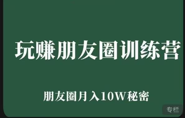 玩赚朋友圈系统课，朋友圈月入10W的秘密，​7天系统图文课程-晟哥学社资源库