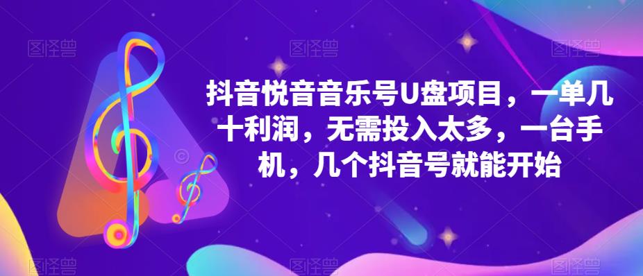 抖音音乐号U盘项目，一单几十利润，无需投入太多，一台手机，几个抖音号就能开始-晟哥学社资源库