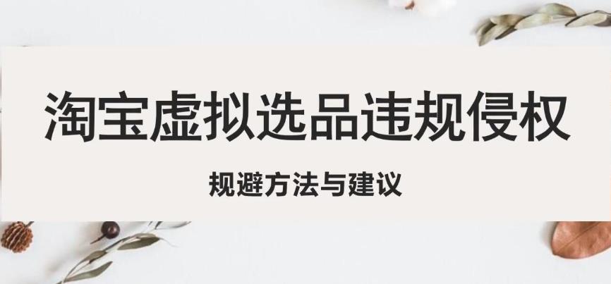淘宝虚拟违规侵权规避方法与建议，6个部分详细讲解，做虚拟资源必看-晟哥学社资源库