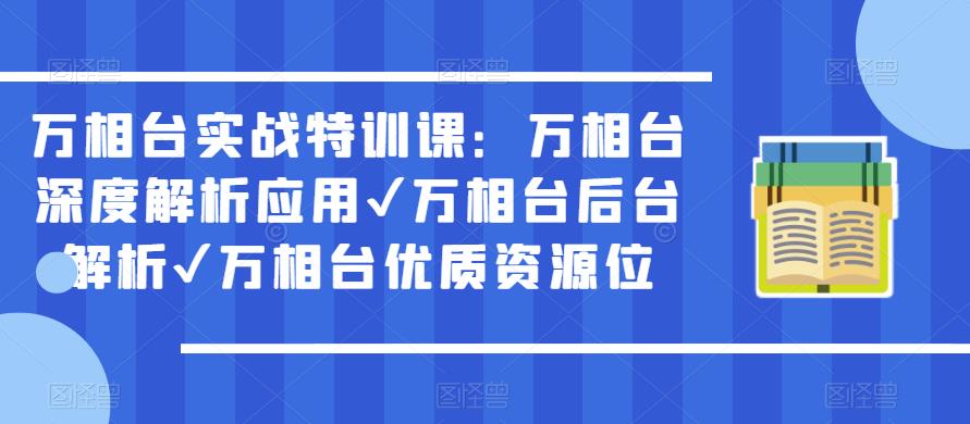 万相台实战特训课：万相台深度解析应用✔万相台后台解析✔万相台优质资源位-晟哥学社资源库