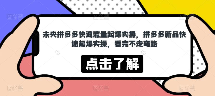 未央拼多多快速流量起爆实操，拼多多新品快速起爆实操，看完不走弯路-晟哥学社资源库