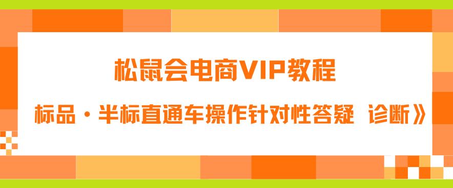 松鼠会电商VIP教程：松鼠《付费推广标品·半标直通车操作针对性答疑&诊断》-晟哥学社资源库