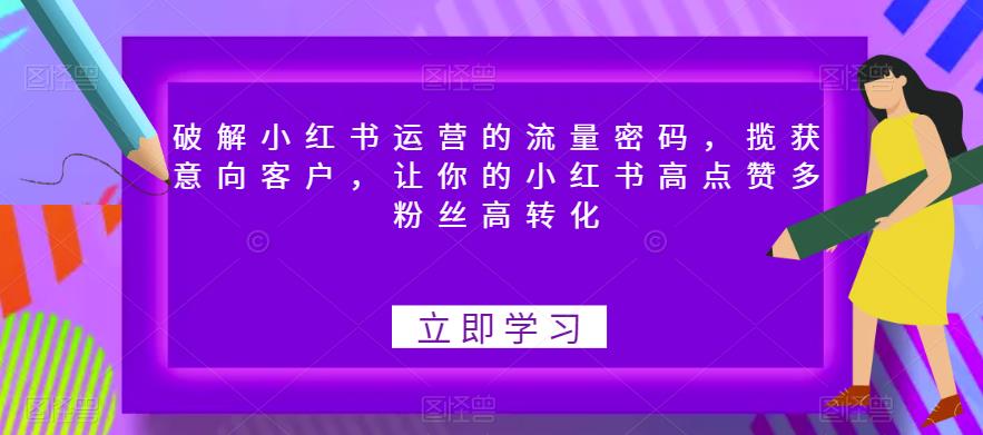 破解小红书运营的流量密码，揽获意向客户，让你的小红书高点赞多粉丝高转化-晟哥学社资源库