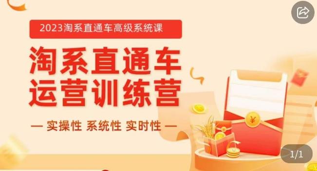 冠东·2023淘系直通车高级系统课，​实操性，系统性，实时性，直通车完整体系教学-晟哥学社资源库