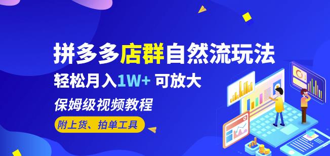 拼多多店群自然流玩法，轻松月入1W+保姆级视频教程（附上货、拍单工具）-晟哥学社资源库