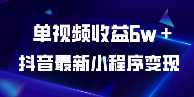 抖音最新小程序变现项目，单视频收益6w＋，小白可做【揭秘】-晟哥学社资源库