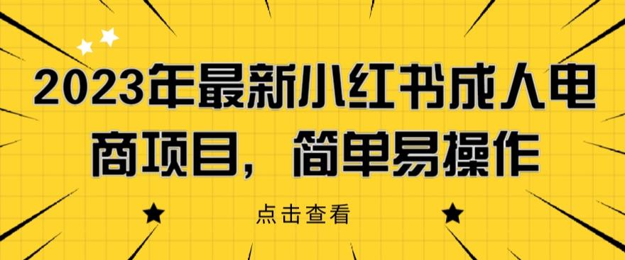 2023年最新小红书成人电商项目，简单易操作【详细教程】【揭秘】-晟哥学社资源库