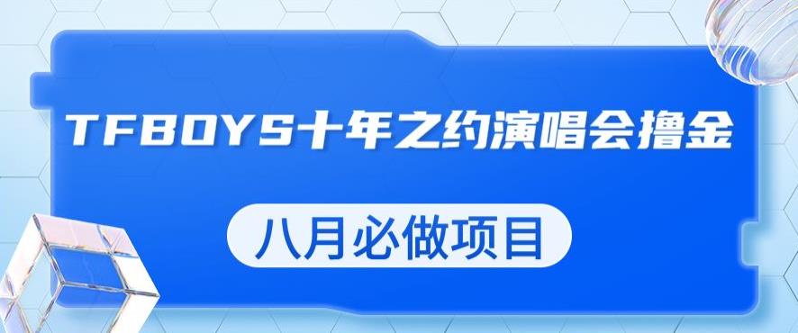 最新蓝海项目，靠最近非常火的TFBOYS十年之约演唱会流量掘金，八月必做的项目【揭秘】-晟哥学社资源库
