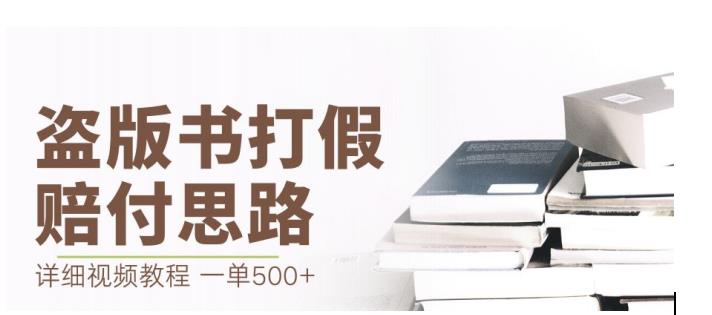 最新盗版书赔付打假项目，一单利润500+【详细玩法视频教程】【仅揭秘】-晟哥学社资源库