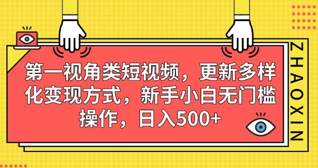 第一视角类短视频，更新多样化变现方式，新手小白无门槛操作，日入500+【揭秘】-晟哥学社资源库