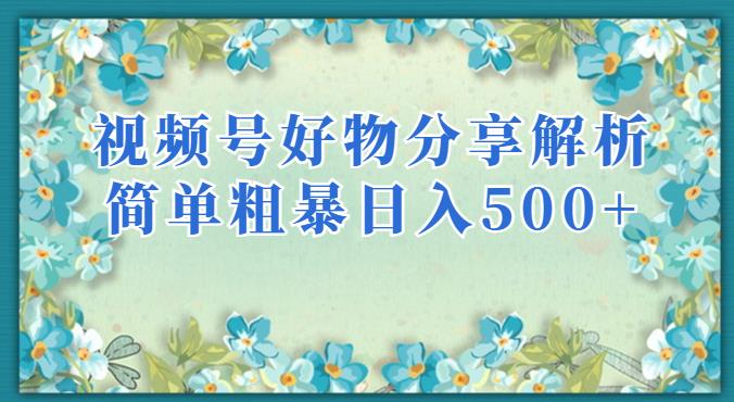 视频号好物分享解析，简单粗暴可以批量方大的项目【揭秘】-晟哥学社资源库