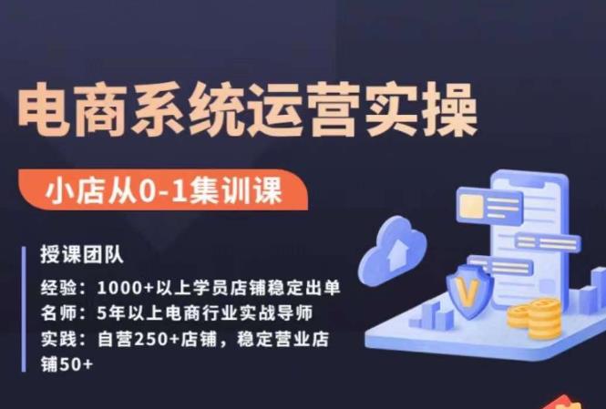抖店精细化运营全案课，抖音​小店从0-1集训营，电商系统运营实操课-晟哥学社资源库