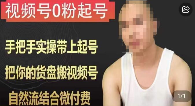 天诺老吴视频号0粉起号课程，手把手实操带上起号，把你的货盘搬视频号，自然流结合微付费-晟哥学社资源库