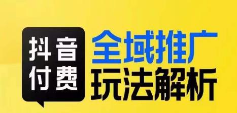 抖音付费全域推广玩法解析，抓住平台红利，小付费撬动大流量-晟哥学社资源库